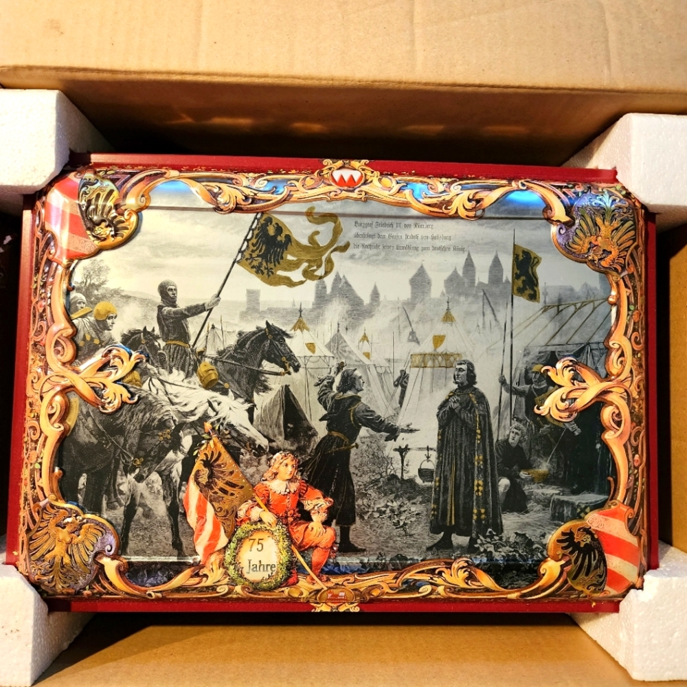 German 2002 large COOKIE TIN Lebkuehen-Schmidt Cookies Brand New